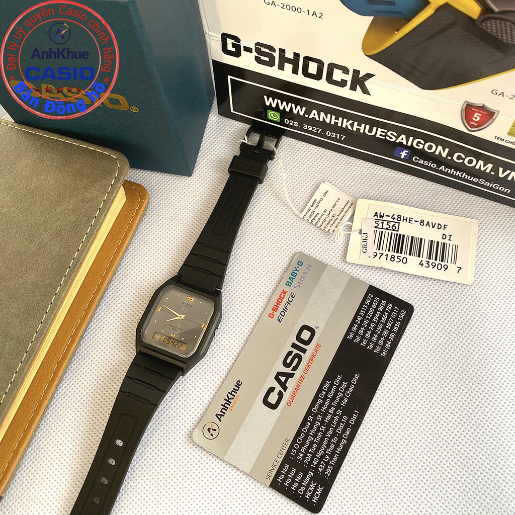 Đồng hồ nam Casio AW-48 AW-48HE-7A AW-48HE-8A AW-48HE-9A dây nhựa có cả kim cả số đi | BigBuy360 - bigbuy360.vn