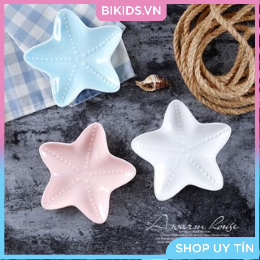 Đĩa sứ ăn dặm hình Sao Biển chịu nhiệt cao (nhiều màu)