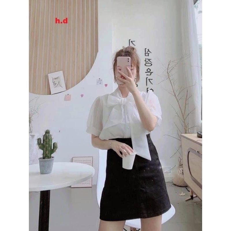 Áo Bánh Bèo Màu Trắng, Sơ Mi Trắng Cổ Bèo Tiểu Thư | BigBuy360 - bigbuy360.vn