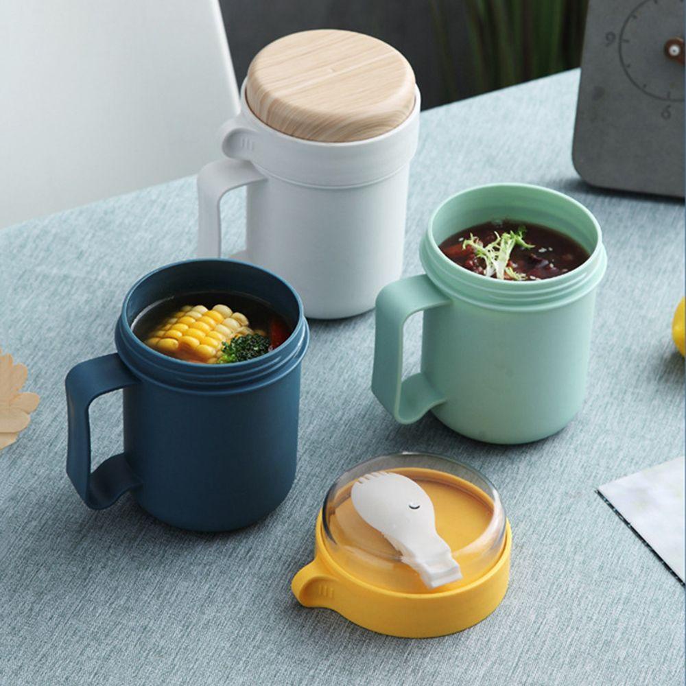 YIYU Cốc Ăn Sáng Bằng Nhựa 500Ml Thời Trang Kèm Muỗng