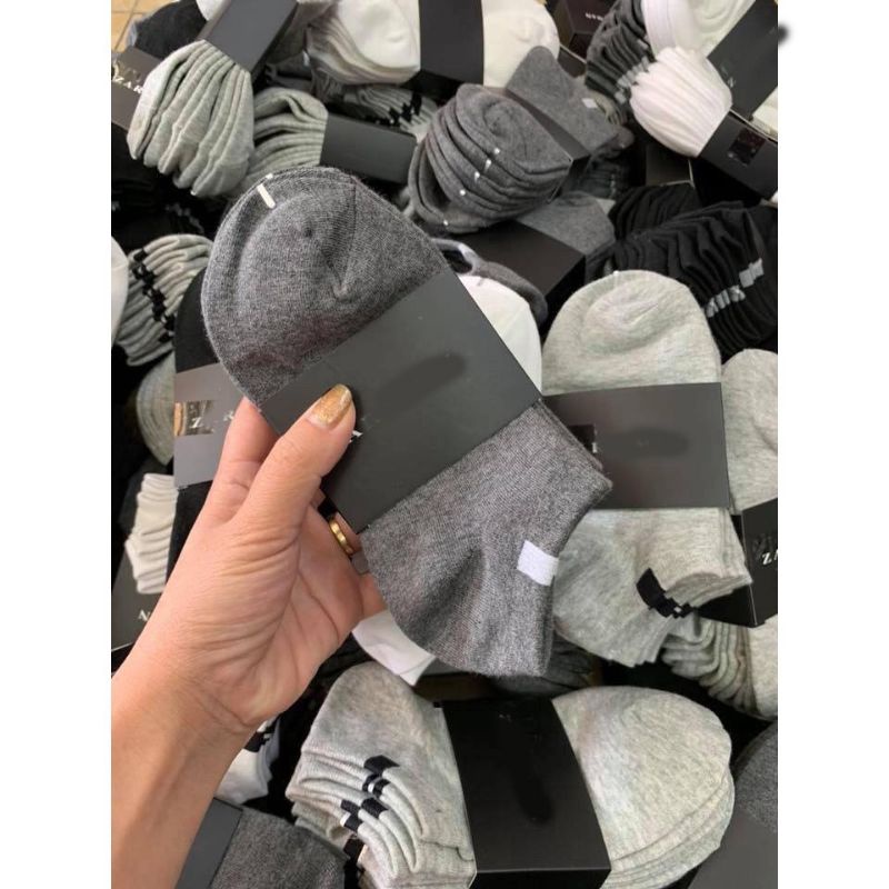 Set 10 đôi tất nam nữ Zara cổ ngắn , thun co giãn , siêu thấm chống hôi chân