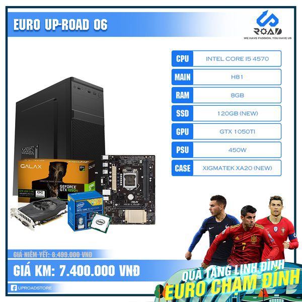 [QUÀ TẶNG LINH ĐÌNH - EURO CHẠM ĐỈNH]Bộ PC Gaming I5 4570 H81 Ram 8GB VGA 1050TI SSD 120 Nguồn 450W Vỏ Xigmatek XA20 New | BigBuy360 - bigbuy360.vn