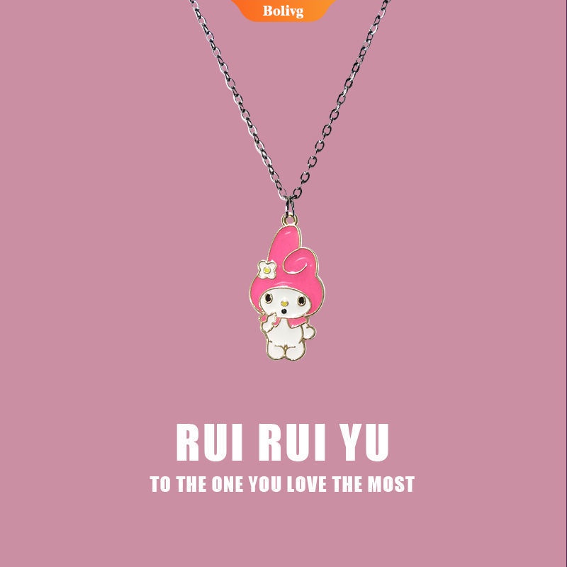 DISNEY Hoạt Hình Vòng cổ Mặt Hình Thỏ Stellalou Phong Cách Hip Hop Thời Trang Cho Nữ