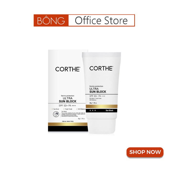 Kem Chống Nắng Vật Lý Corthe Dermo Protection ULTra Sun BLock SPF50+ PA+++ Hàn Quốc BÔNG SHOP | BigBuy360 - bigbuy360.vn