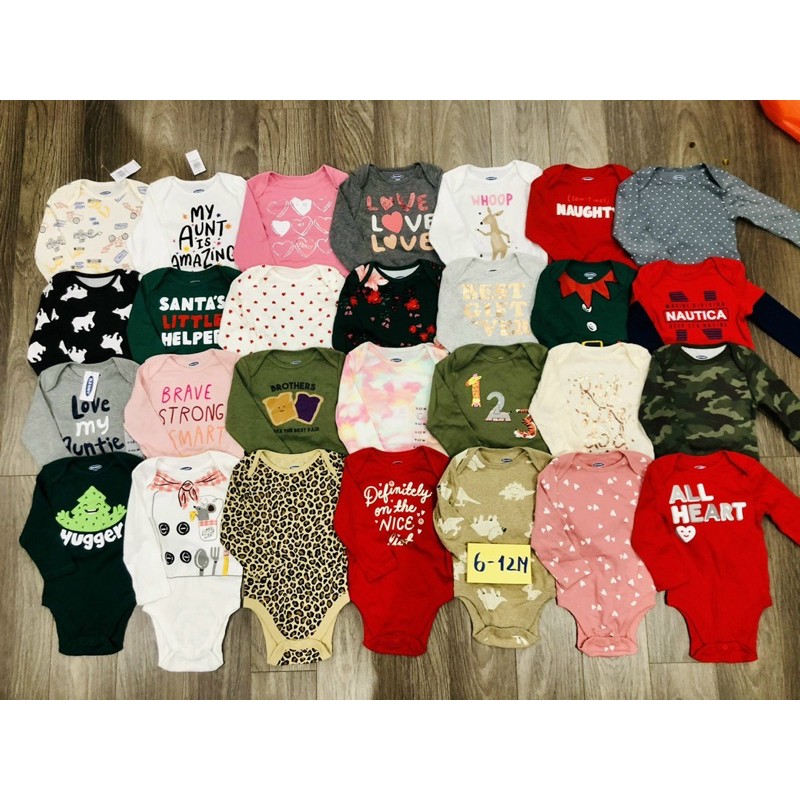 Set 3 body chip dài tay cho bé ❤️ Hàng đẹp Ol.d Navi❤️ size 0-24M