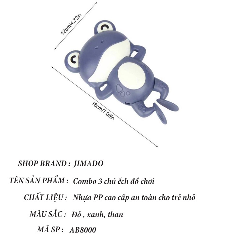 Đồ chơi nhà tắm cho bé combo 3 chú ếch bơi thông minh JIMADO AB8000