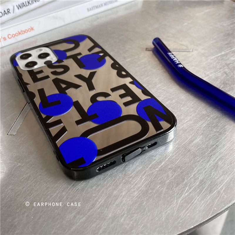 Ốp Điện Thoại Họa Tiết Chấm Bi Xanh Dương / Đen Cổ Điển Cho iPhone7plus / 6plus 8p / Apple XR / XSMAX 11pro 22W