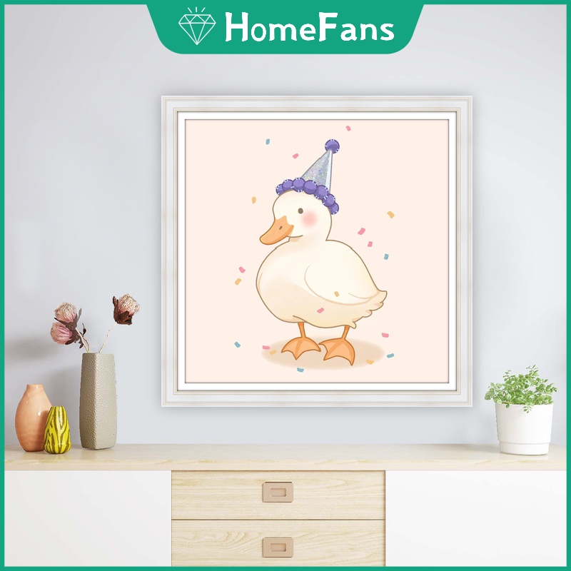 Bộ Tranh Đính Đá 5D Tự Làm Hình Vịt Con 30x30cm / 40x40cm / 50x50cm Trang Trí Nhà Cửa