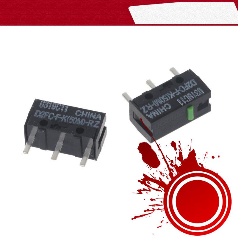 2Pcs Original OMRON Mouse Micro Switch D2FC-F-K(50M)-RZ Green Dot 50 Millions click lifetime for Razer