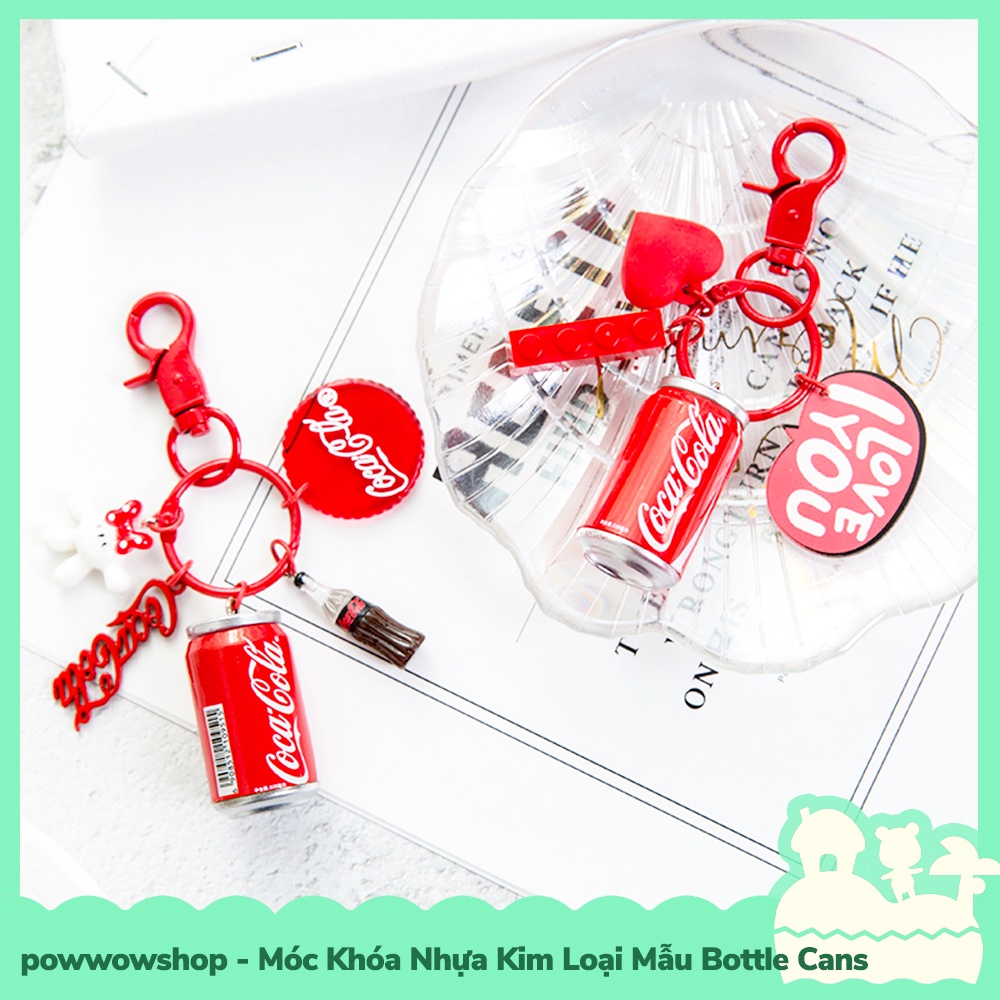 [Sẵn VN - Hỏa Tốc] Móc Khóa Nhựa Kim Loại Nhẹ Mẫu Bottle Cans Đơn Giản