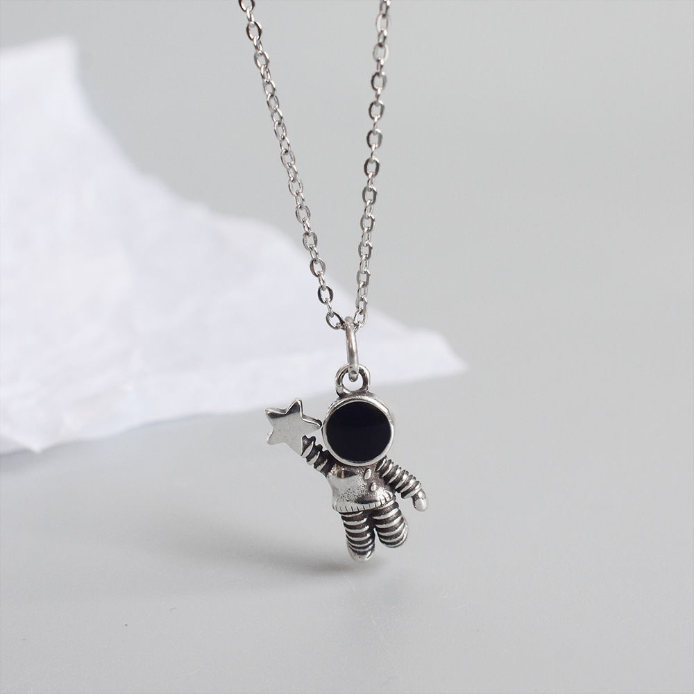 vòng cổ Mặt Hình Phi Hành Gia Phong Cách Hip Hop Cá Tính Cho Cặp Đôi