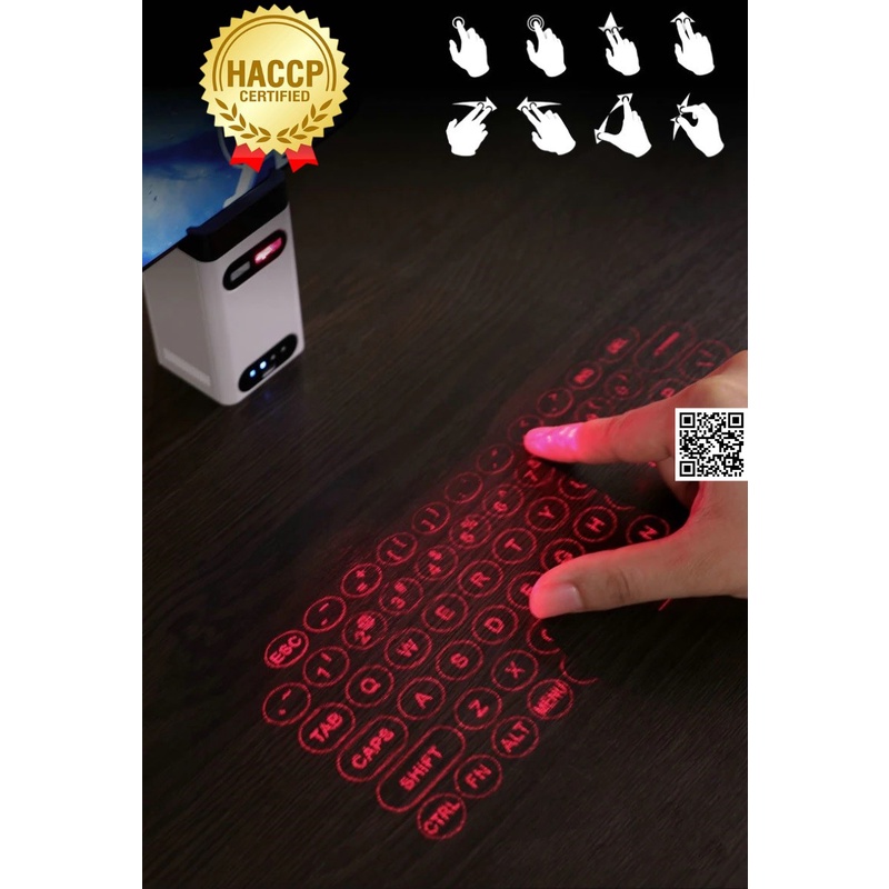 1713 Thiết bị công nghệ cao Bàn phím kiêm chuột laser không dây Bluetooth dùng cho điện thoại thông minh máy tính bàn má