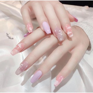 Móng úp thiết kế vũ trụ hồng thạch cực đẹp A298, nailbox thủ công đẹp 2021