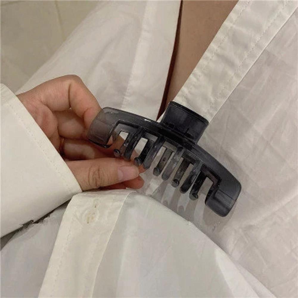 Kẹp Tóc Càng Cua Nhám Trong Suốt Cỡ Lớn Thanh Lịch