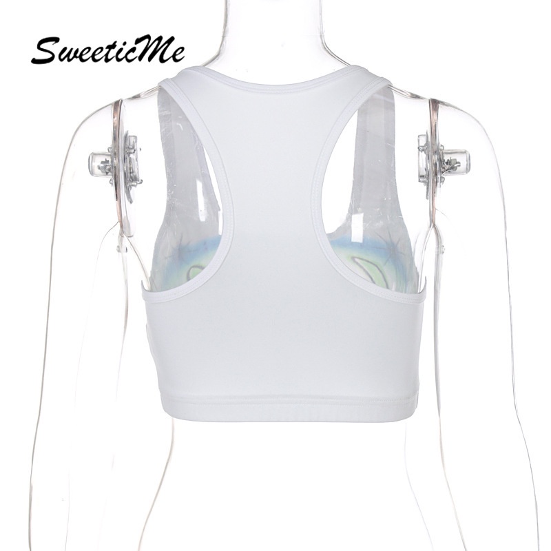 Áo Hai Dây Cổ Vuông In Chữ Mới Mẻ Dành Cho Nữ