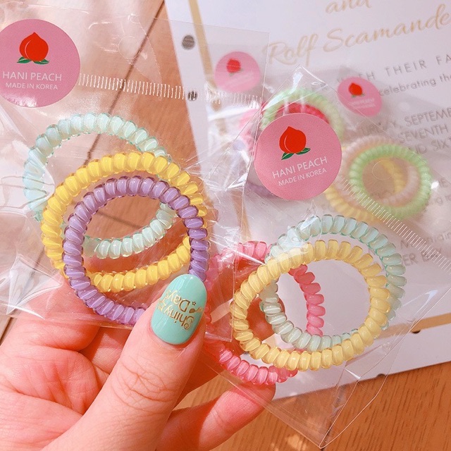 Set 3 dây cột tóc lò xo màu ngẫu nhiên