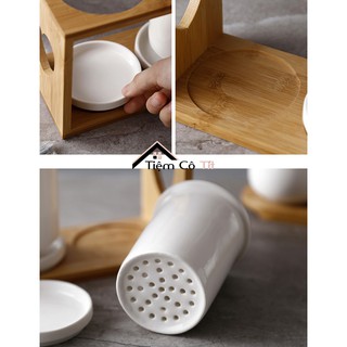 Set ống đựng đũa trắng trơn