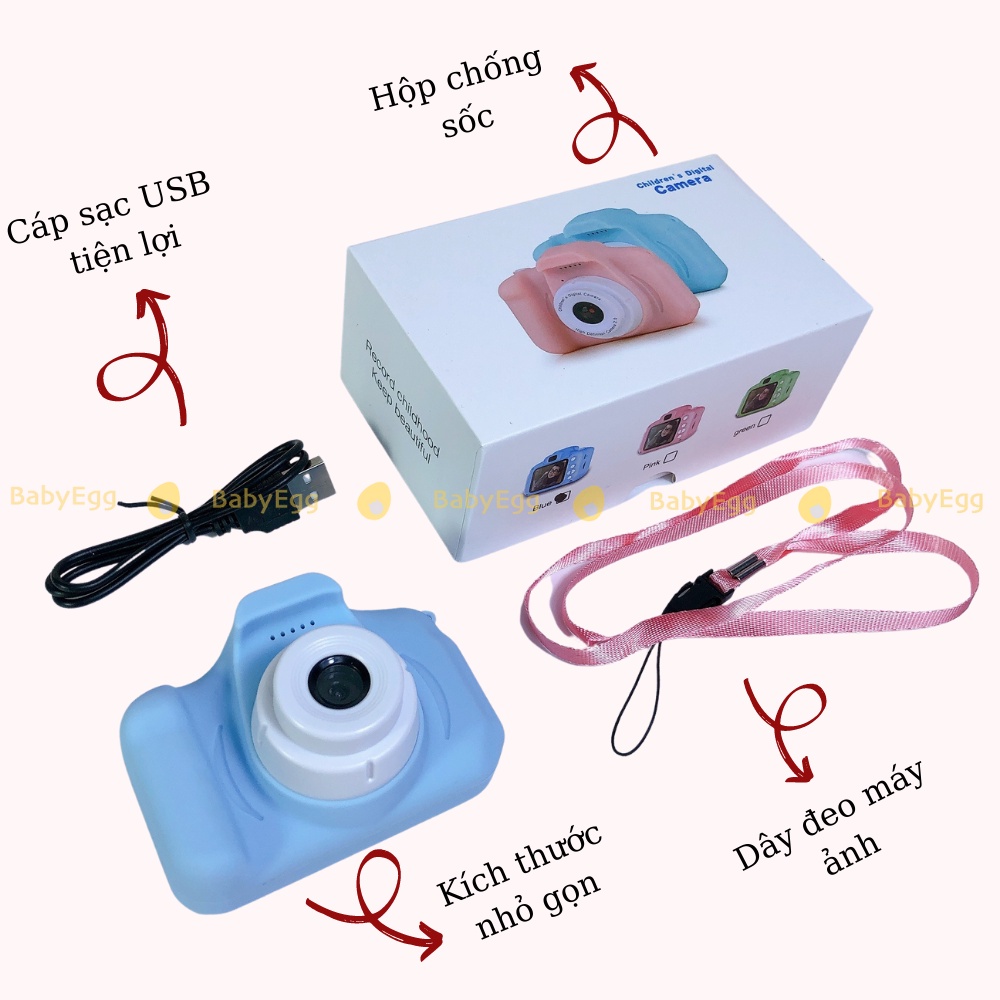 MÁY ẢNH MINI cho bé ĐA NĂNG quay phim chụp ảnh camera mini đồ chơi trẻ em cho bé trai bé gái 4 5 6 7 8 9 tuổi Baby egg