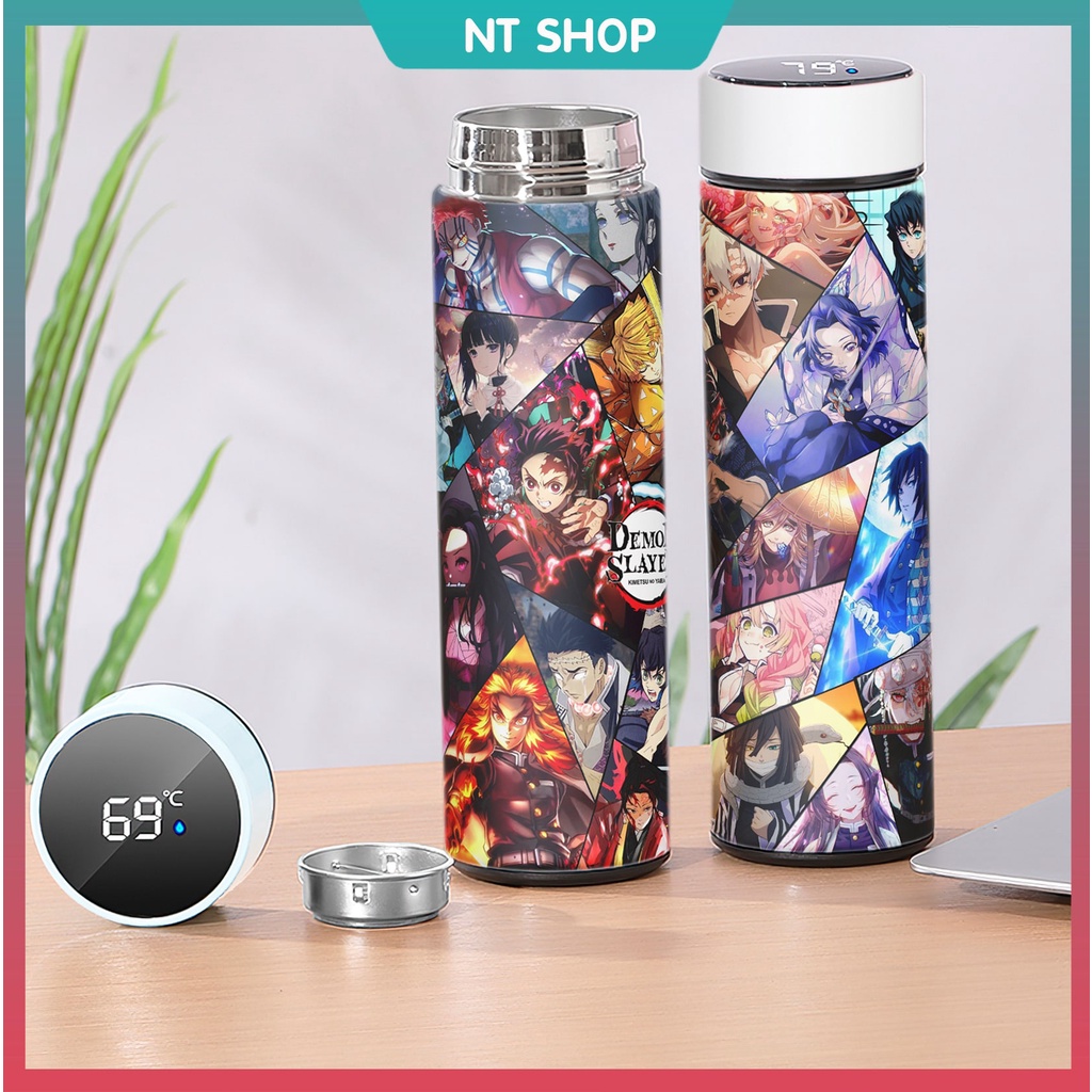 Bình Giữ Nhiệt Kimetsu no Yaiba Lõi INOX (có đèn báo nhiệt độ)