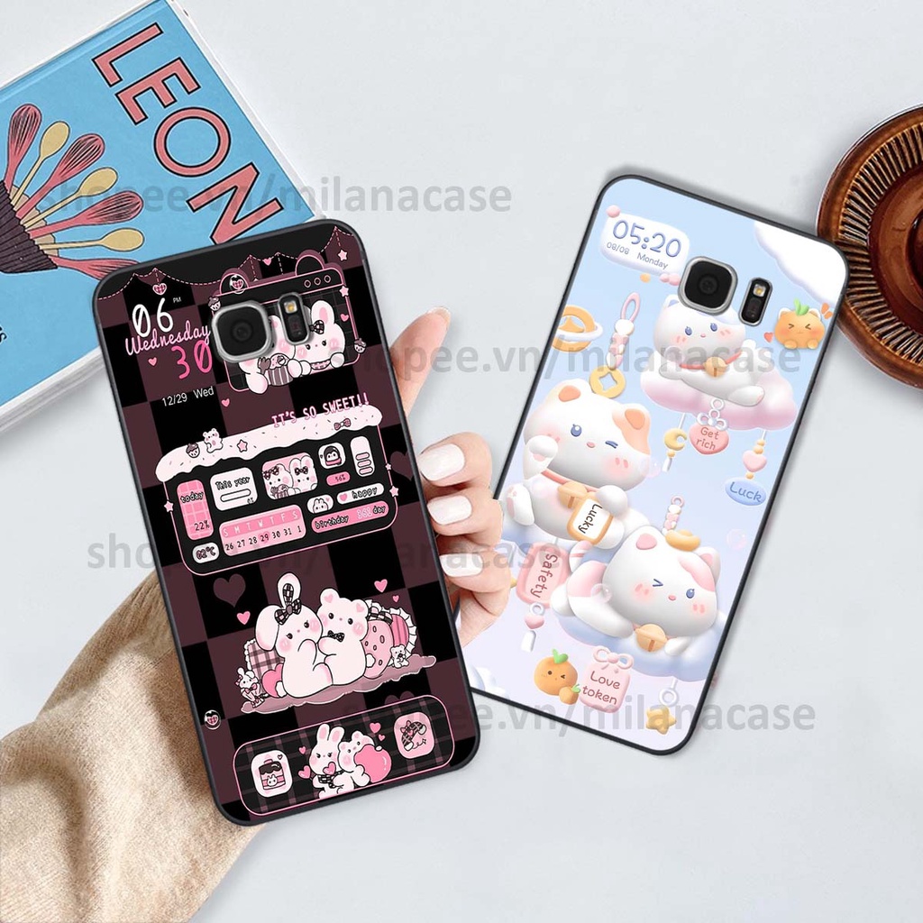 Ốp Samsung S6 / S6 EDGE / S7 / S7 EDGE hình đồng hồ icon gấu mèo cute cực dễ thương ngộ nghĩnh