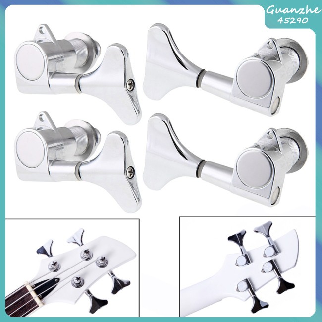 Electric Bass Tuning Pegs Tuners Machine Heads Knobs Set for Acoustic or String Bass Music Replacement Electric Parts Jazz Instrument Precision