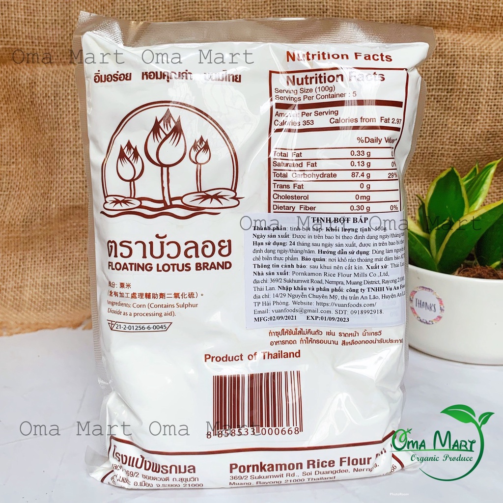 Tinh bột bắp Thái Lan 500g