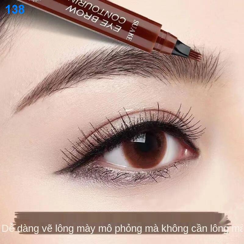 Chì kẻ mày bốn đầu Hàn Quốc trang điểm không thấm nước, mồ hôi, phai màu mô phỏng tự nhiê