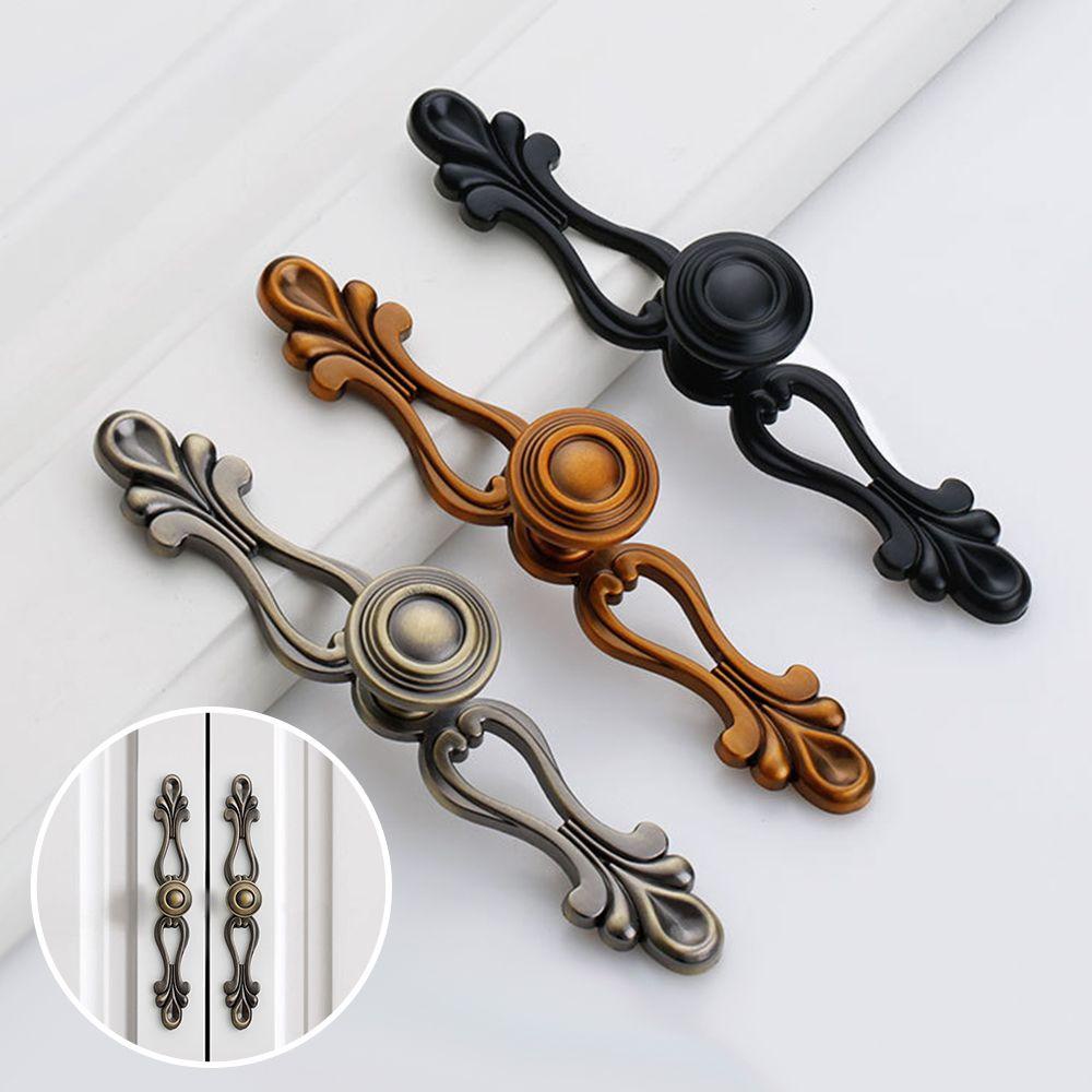 KUNHEV Bộ 2 Tay Nắm Cửa Tủ Bằng Hợp Kim Kẽm Phong Cách Cổ Điển