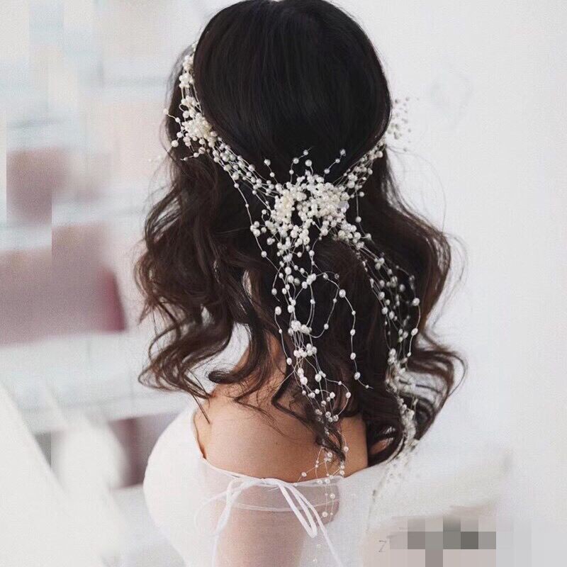 Trâm Cài Tóc Hình Hoa Đính Ngọc Trai Cho Cô Dâu