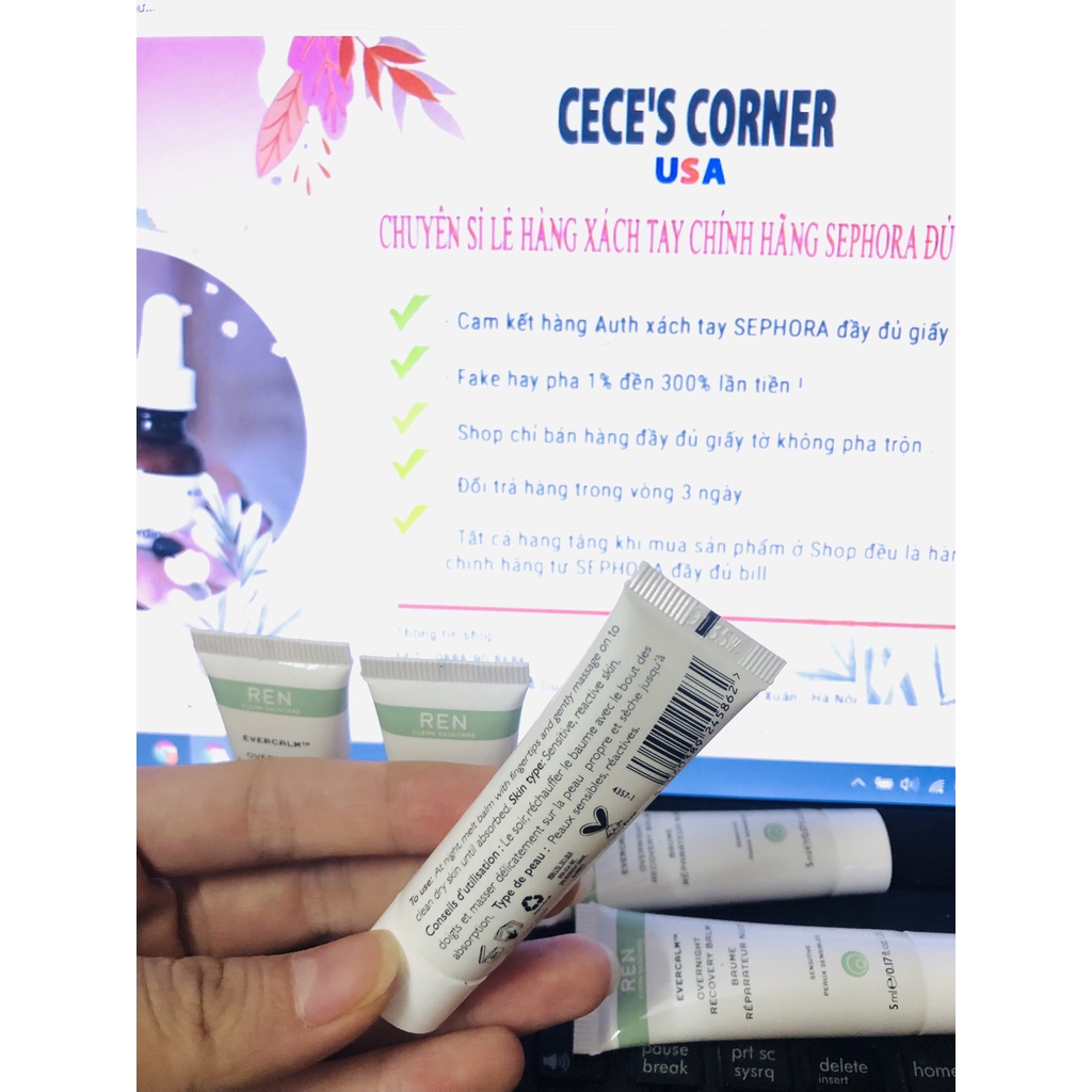 Dầu dưỡng da ban đêm Ren Clean Skincare Evercalm™ Overnight Recovery Balm 15ml
