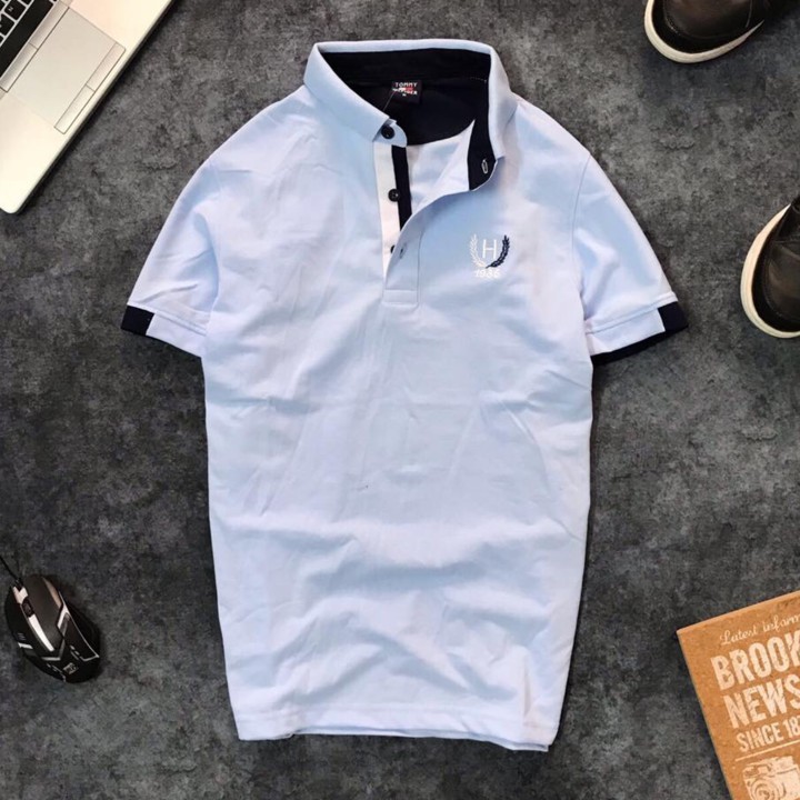 Áo polo nam cao cấp hình bông lúa vải cotton thoáng mát | BigBuy360 - bigbuy360.vn