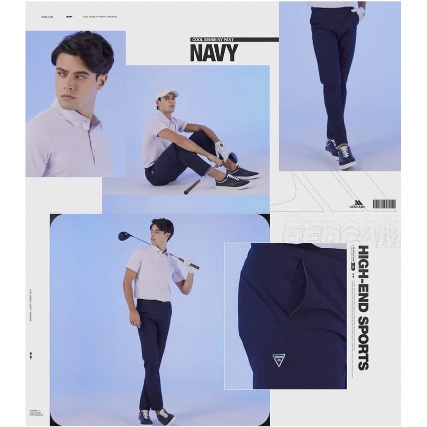 BIKAYSHOP/ Quần dài golf nam Redcam , quần dài thể thao vải co giãn Hàn quốc 4 màu xanh, đen, xám be