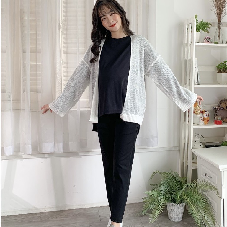 [ MẶC ĐƯỢC ĐẾN 75kg ] Áo bầu phông freesize dáng rộng - Áo thun cotton dài tay cho bầu và sau sinh - AT