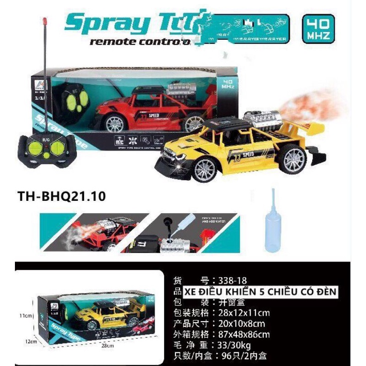 Xe đua điều khiển xịt khói bằng hơi nước pin tiểu AAA