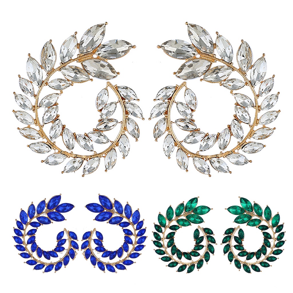 1 Đôi Bông Tai Hình Tròn Đính Đá Zircon Thời Trang Dành Cho Nữ