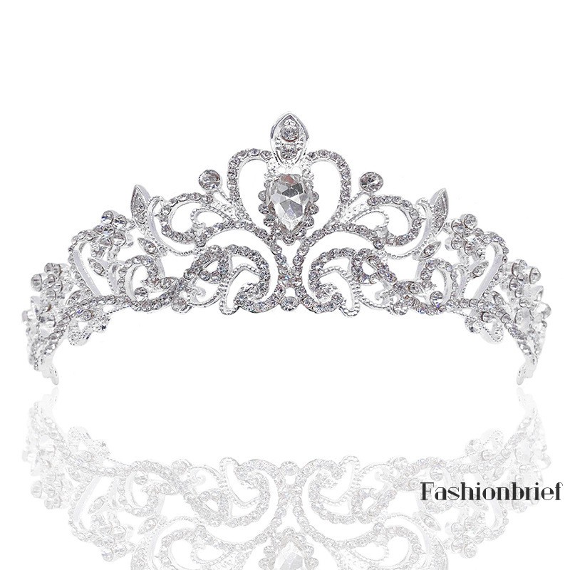 Băng đô vương miện đính kim cương nhân tạo lung linh cho cô dâu