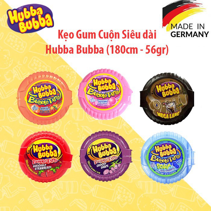 [HÀNG CHÍNH HÃNG] Kẹo gum cuộn siêu dài Hubba Bubba (180cm - 56gr) [Date 10/2021] Michi