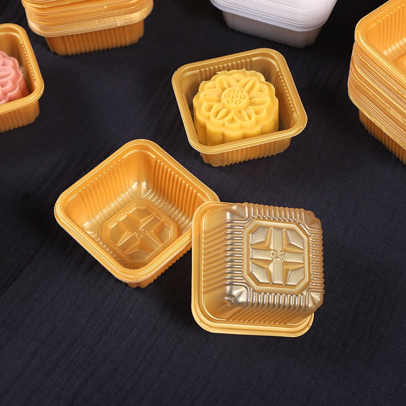 Set 100 Giá Đỡ Bánh Trung Thu Hình Tròn / Vuông Bằng Nhựa Độc Đáo Trang Trí Tiệc Cưới