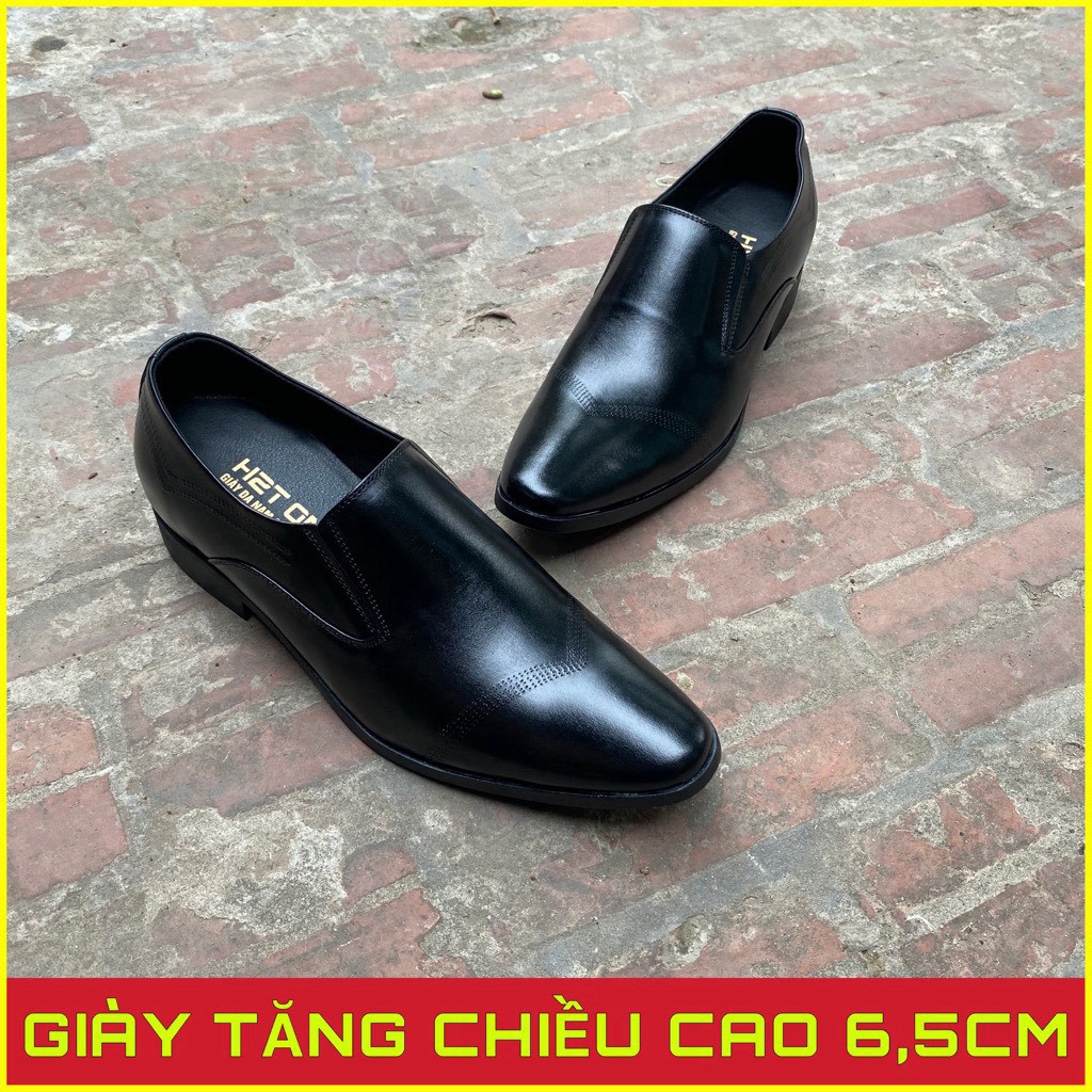 Giày tây tăng chiều cao nam chất liệu da bò nguyên tấm phong cách sang trọng lịch lãm GT338