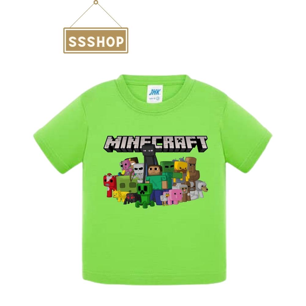 Áo thun trẻ em💖Áo cotton mát mịn In Hình Game Minecraft cho bé trai và bé gái - SSSHOP