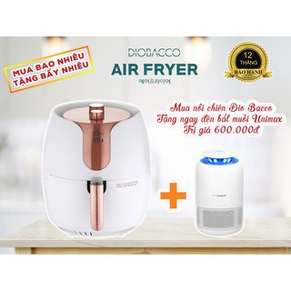 Nồi Chiên Không Dầu DioBacco Màu Trắng Hồng TẶNG 1 ĐÈN BẮT MUỖI UNIMAX( Nội Địa Hàn Quốc)