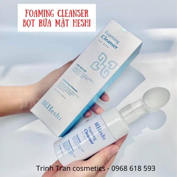 Heshi Foanming Cleanser Rửa mặt tạo bọt có đầu cọ Silicol, bọt mịn, sạch sâu mà không bị khô da