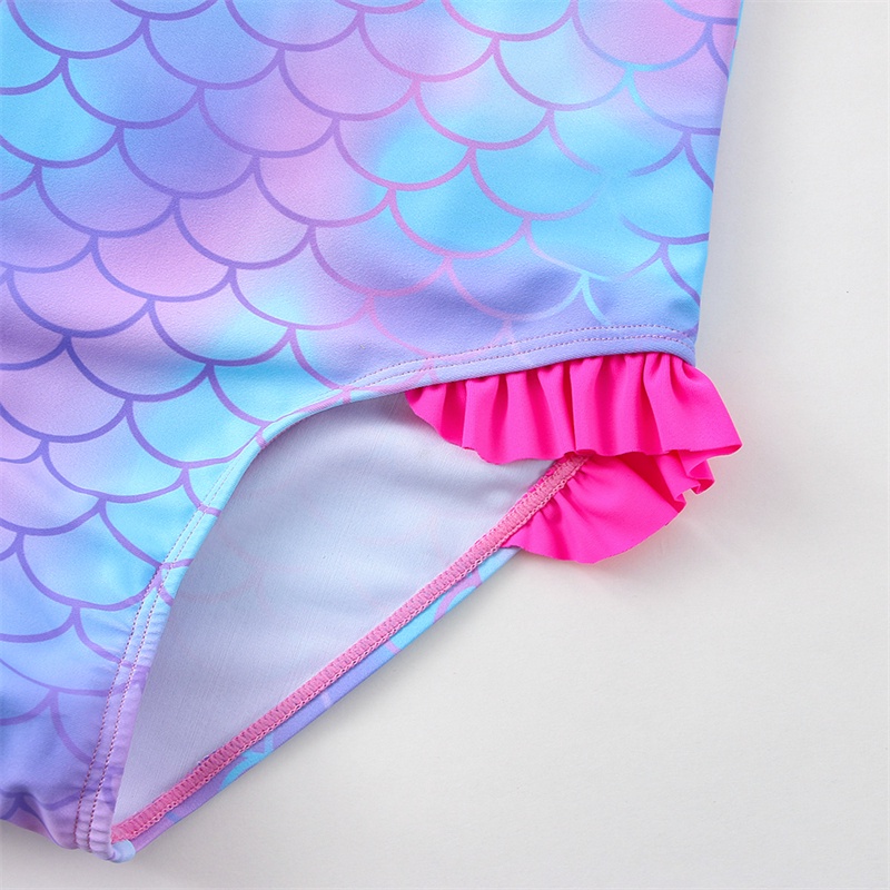 Đồ Bơi Một Mảnh In Hình Nàng Tiên Cá Màu Tím Phong Cách Thời Trang 2022 Mới Cho Bé Gái 3-12 Tuổi