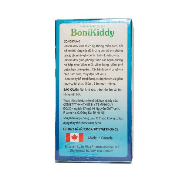 BoniKiddy Hộp 60 Viên - Giúp trẻ ăn ngon, ngủ ngoan, hấp thu tốt,  tăng cường sức đề kháng.