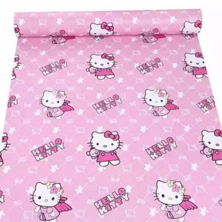 Combo 10m x 45cm - giấy dán tường có sẵn keo - kitty cánh hồng