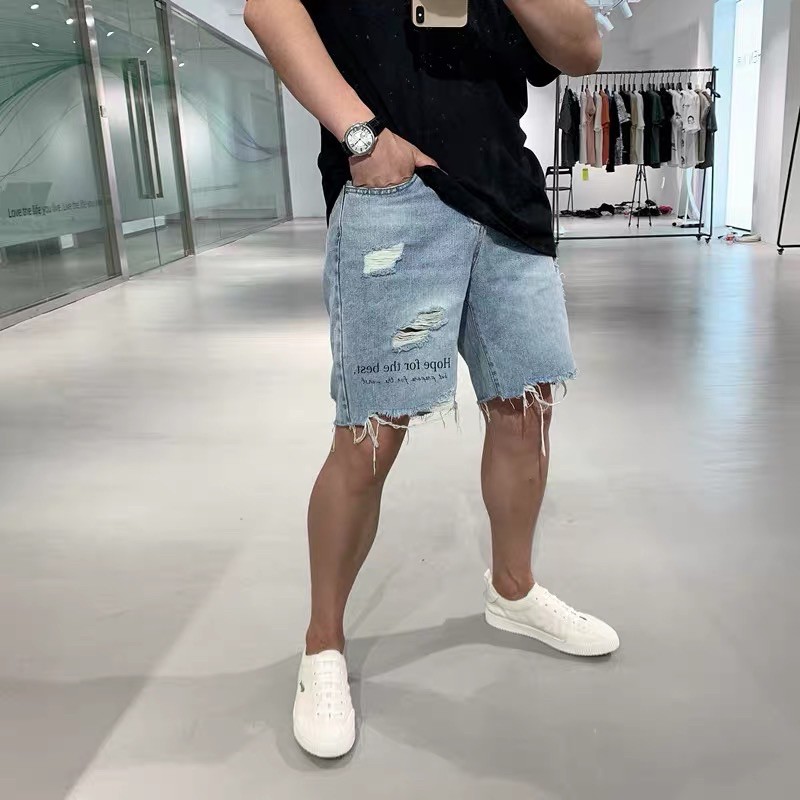 Short jean thêu chữ HOPE [ kèm ảnh thật ]