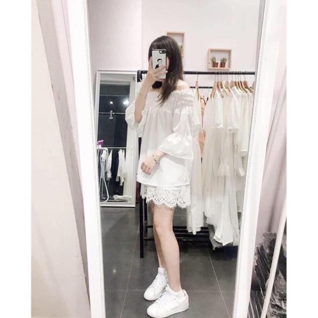 ÁO KIỂU CỘT NƠ GIỮA TRẮNG TINH KHÔI MẶC ĐƯỢC HAI KIỂU B2 [Hàng Siêu Cấp] | BigBuy360 - bigbuy360.vn