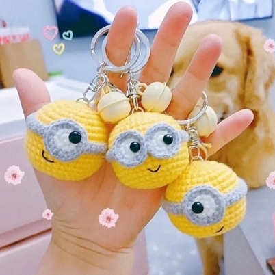 Móc Khóa Len Minion Tròn