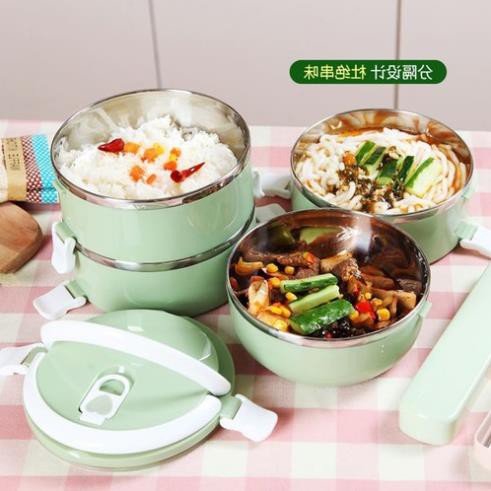 BÁN CHẠY [ SIÊU RẺ ] Hộp Mang Cơm, Cặp Lồng Cơm 2 Tầng Ruột Inox Lunch Box,Giữ Nhiệt  Cực Kỳ Hiệu Quả HÀNG LOẠI 1