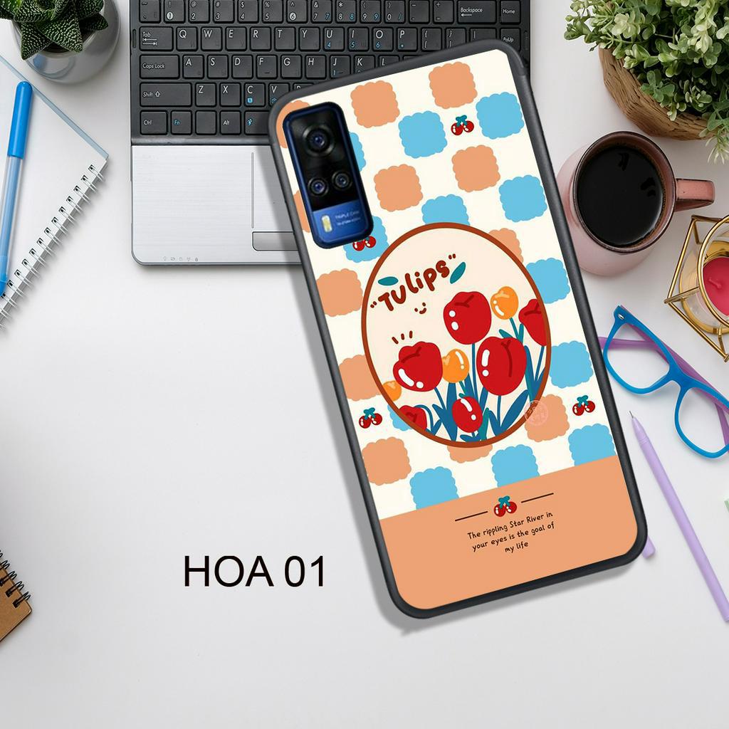 Ốp Lưng  VIVO Y12S - Y20 - Y20S - Y20 SE - Y51 2020 - Y53S 4G - Y72 5G , In Hình HOA, Màu Sắc Bắt Mắt.